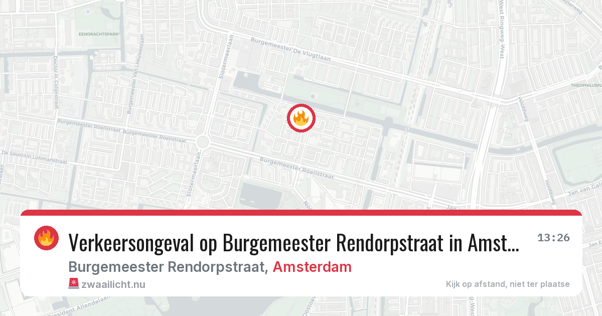 Verkeersongeval op Burgemeester Rendorpstraat in Amsterdam — 6 jun 2026