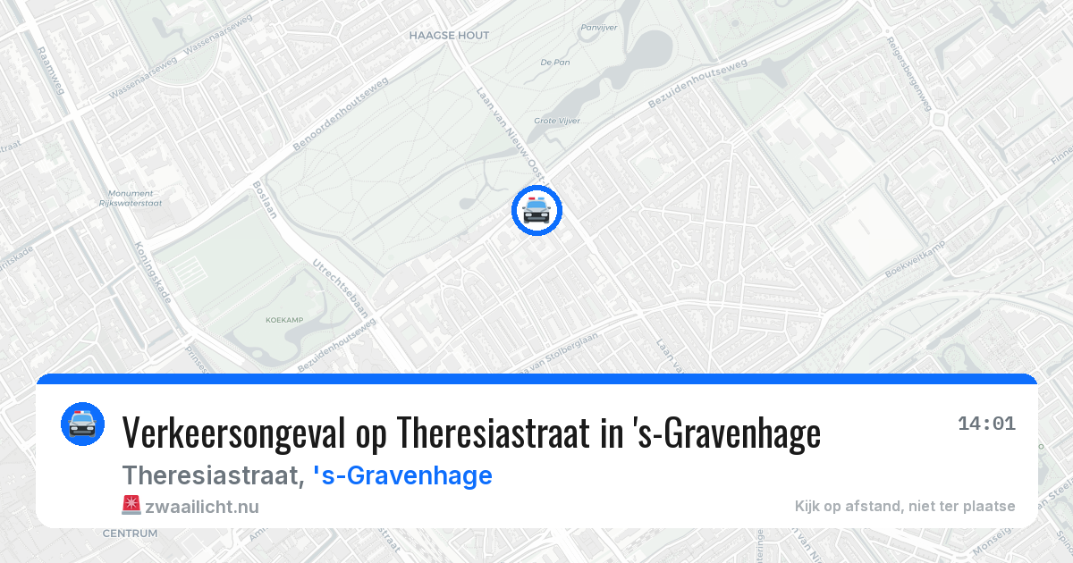 Verkeersongeval op Theresiastraat in 's-Gravenhage — 15 mrt 2026