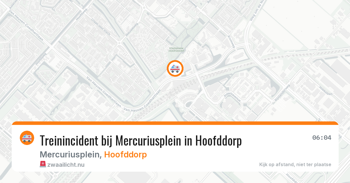 Treinincident bij Mercuriusplein in Hoofddorp — 12 jul 2026