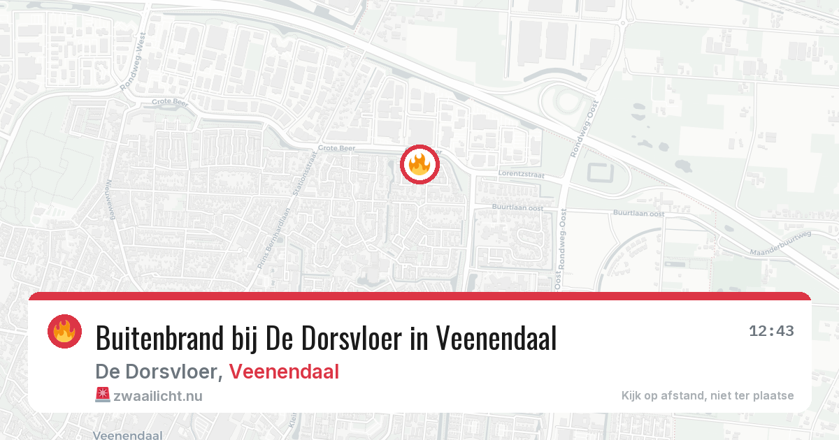 Buitenbrand bij De Dorsvloer in Veenendaal — 25 jul 2026