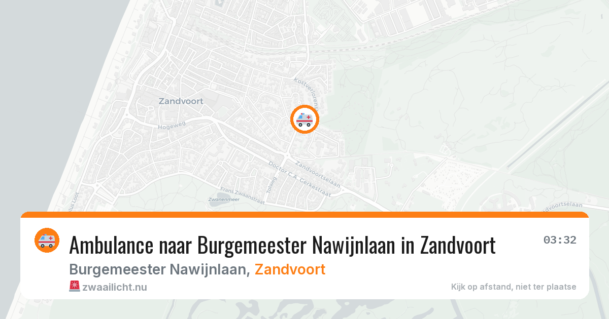 Ambulance naar Burgemeester Nawijnlaan in Zandvoort — 13 jul 2026