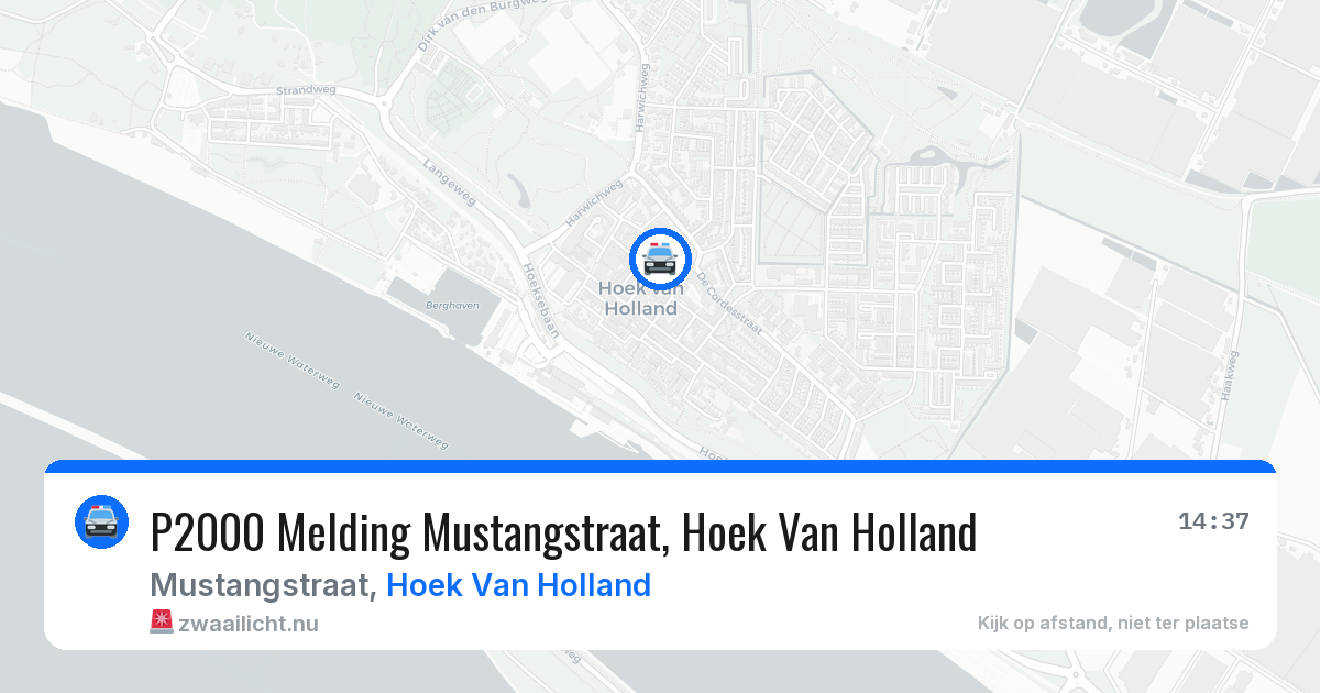 P2000 Melding Mustangstraat, Hoek Van Holland — 2 jun 2026