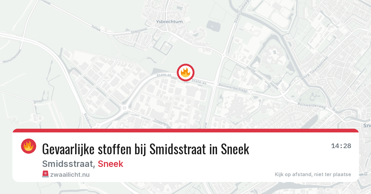 Gevaarlijke stoffen bij Smidsstraat in Sneek — 5 mei 2026