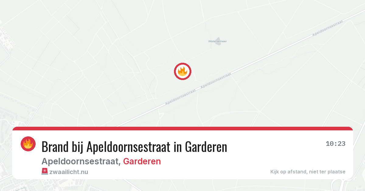 Brand bij Apeldoornsestraat in Garderen — 19 jul 2026