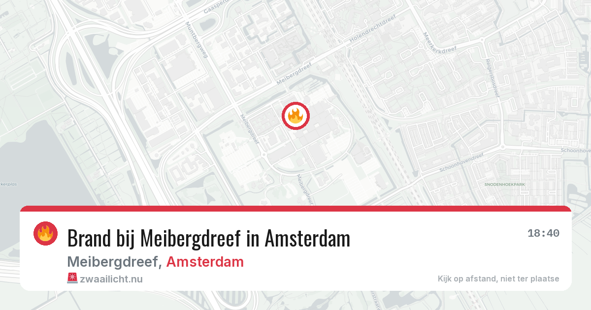 Brand bij Meibergdreef in Amsterdam — 22 mei 2026