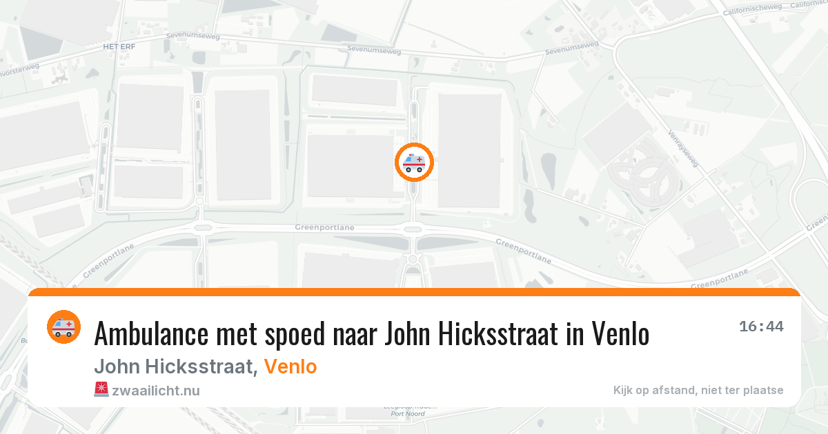 Ambulance met spoed naar John Hicksstraat in Venlo — 22 jul 2026