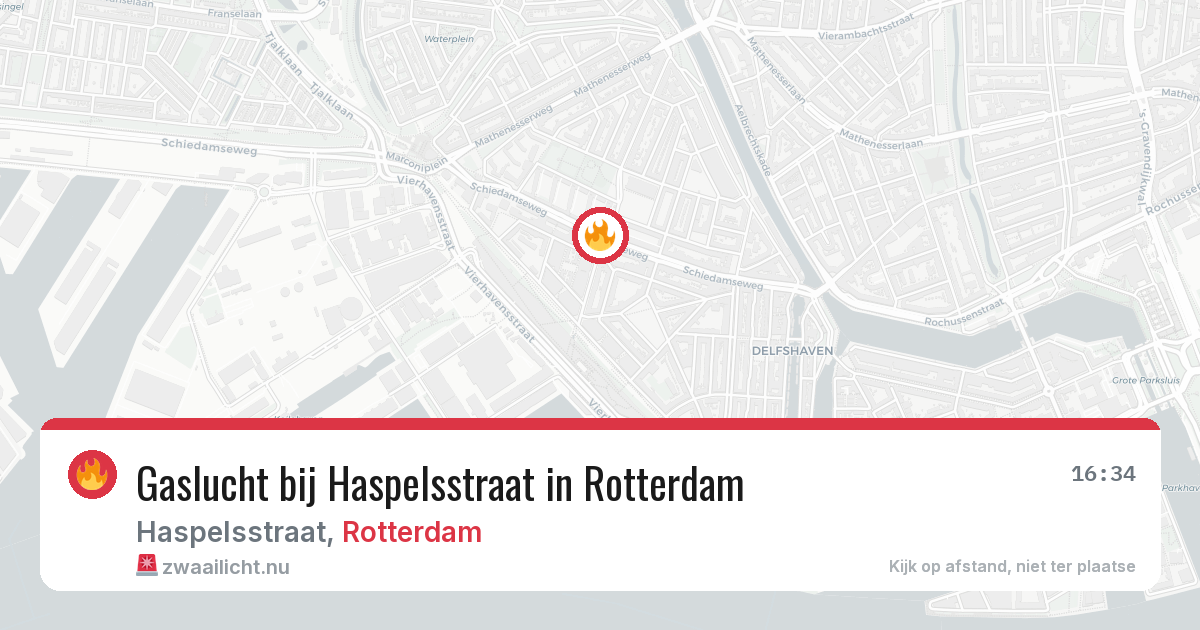 Gaslucht bij Haspelsstraat in Rotterdam — 13 mei 2026