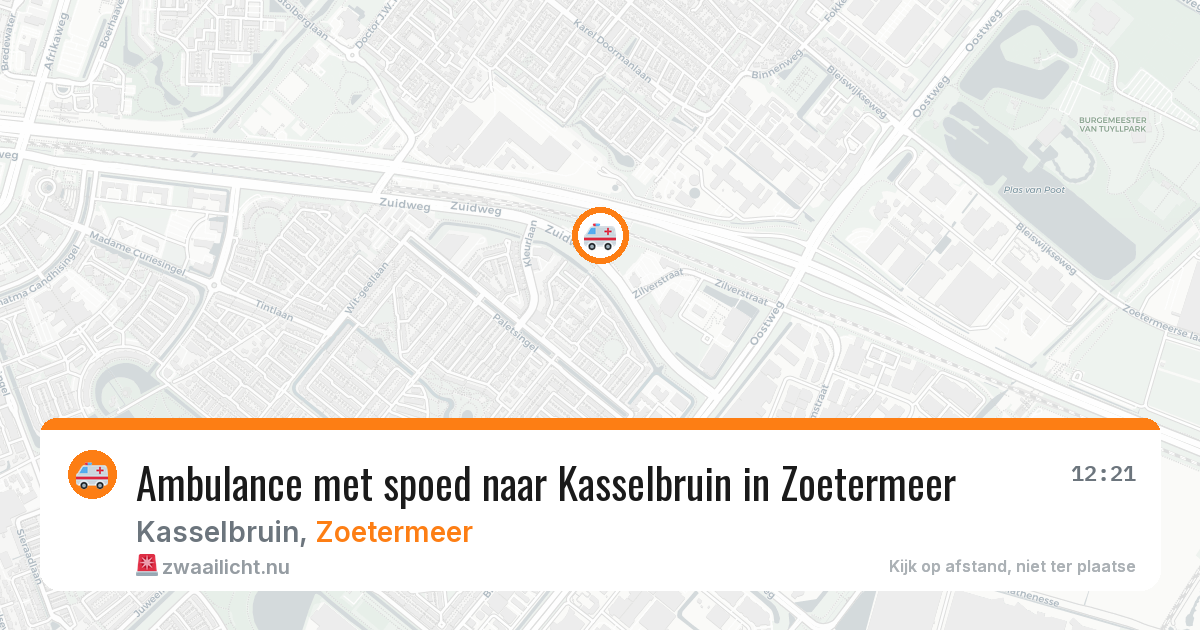 Ambulance met spoed naar Kasselbruin in Zoetermeer — 15 mei 2026