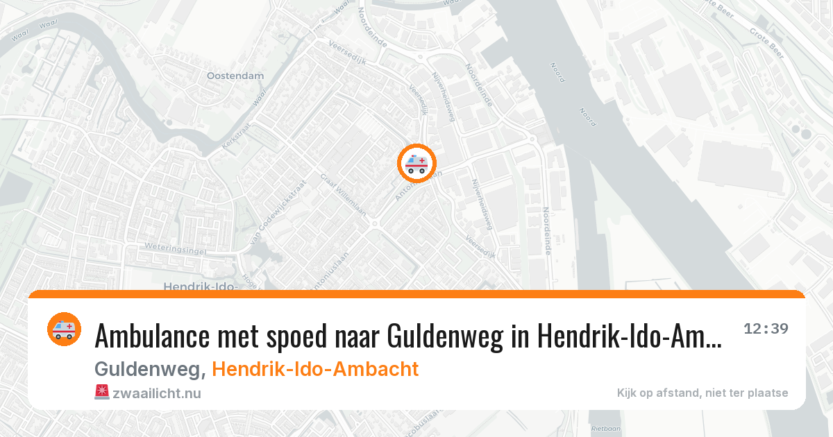 Ambulance met spoed naar Guldenweg in Hendrik-Ido-Ambacht — 26 jul 2026