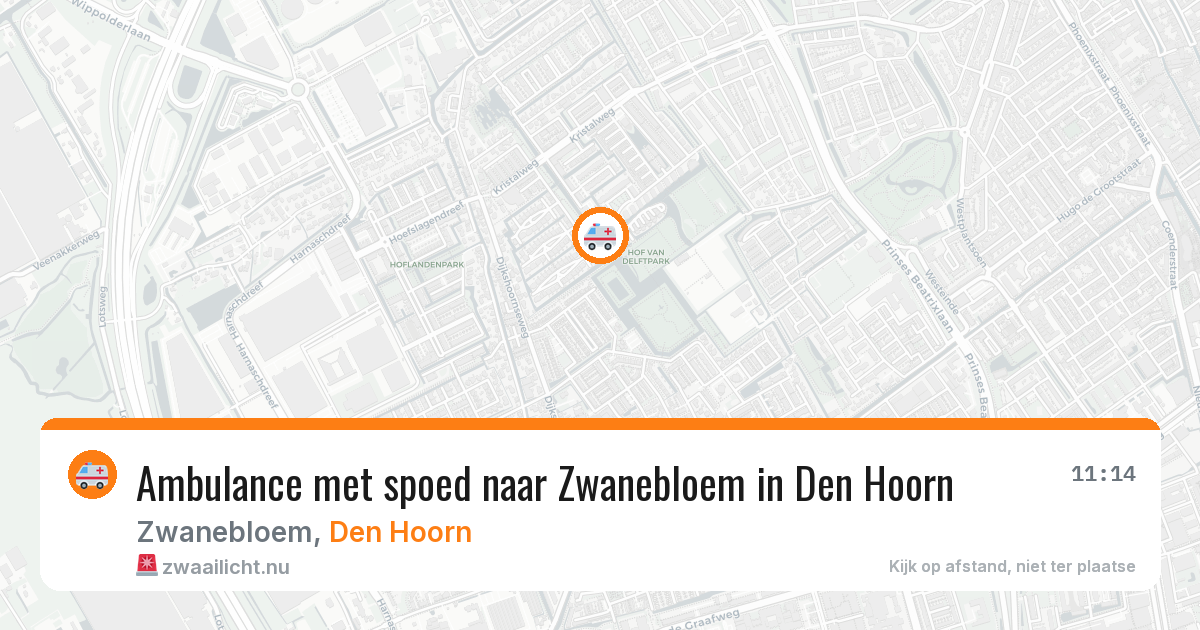 Ambulance met spoed naar Zwanebloem in Den Hoorn — 25 mrt 2026