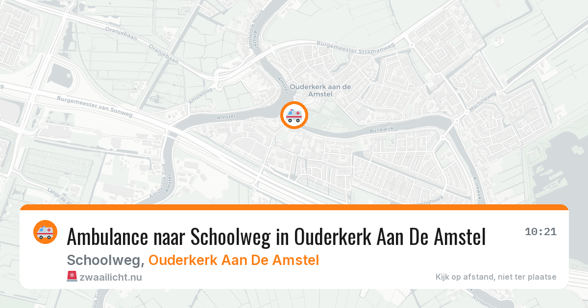 Ambulance naar Schoolweg in Ouderkerk Aan De Amstel — 28 mrt 2026
