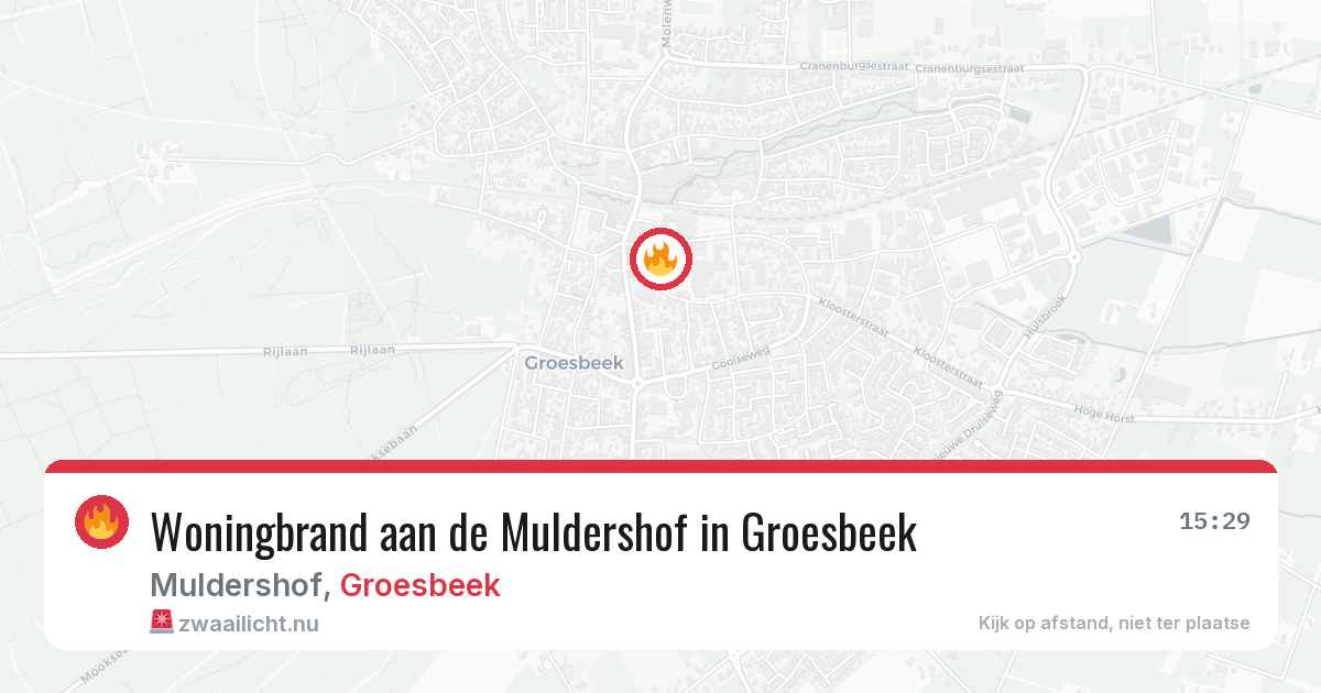 Woningbrand aan de Muldershof in Groesbeek — 13 feb 2026
