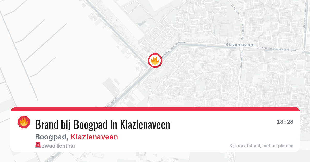 Brand bij Boogpad in Klazienaveen — 24 mrt 2026