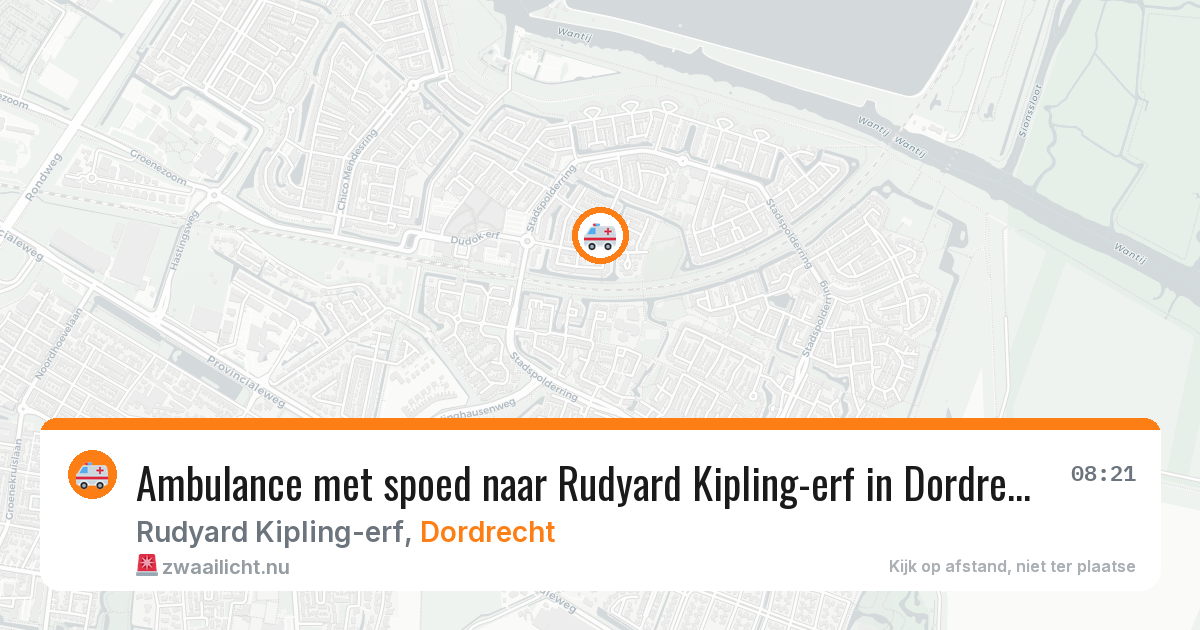 Ambulance met spoed naar Rudyard Kipling-erf in Dordrecht — 16 apr 2026