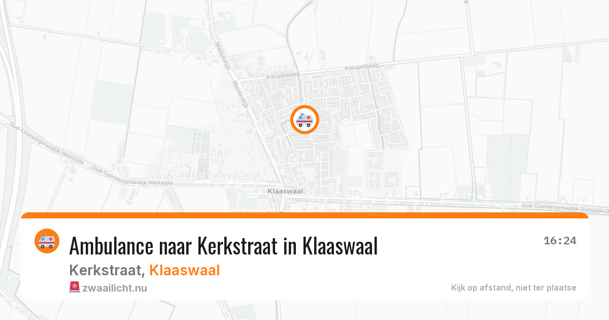 Ambulance naar Kerkstraat in Klaaswaal — 14 jul 2026