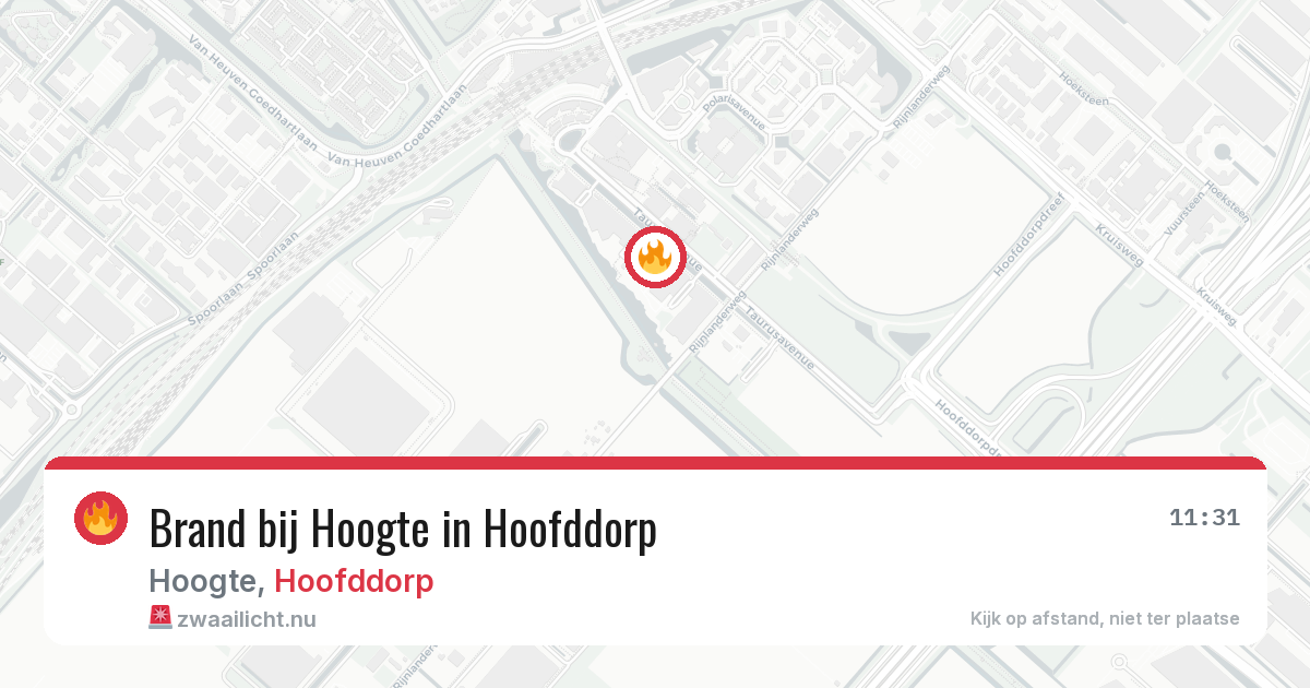 Brand bij Hoogte in Hoofddorp — 4 jun 2026