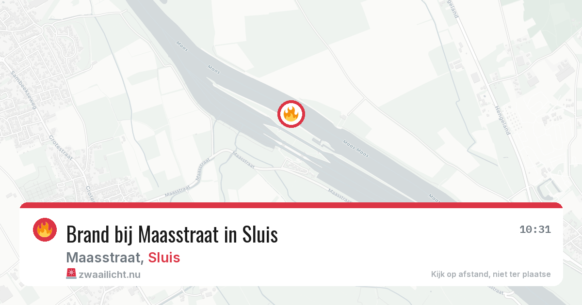 Brand bij Maasstraat in Sluis — 26 jul 2026