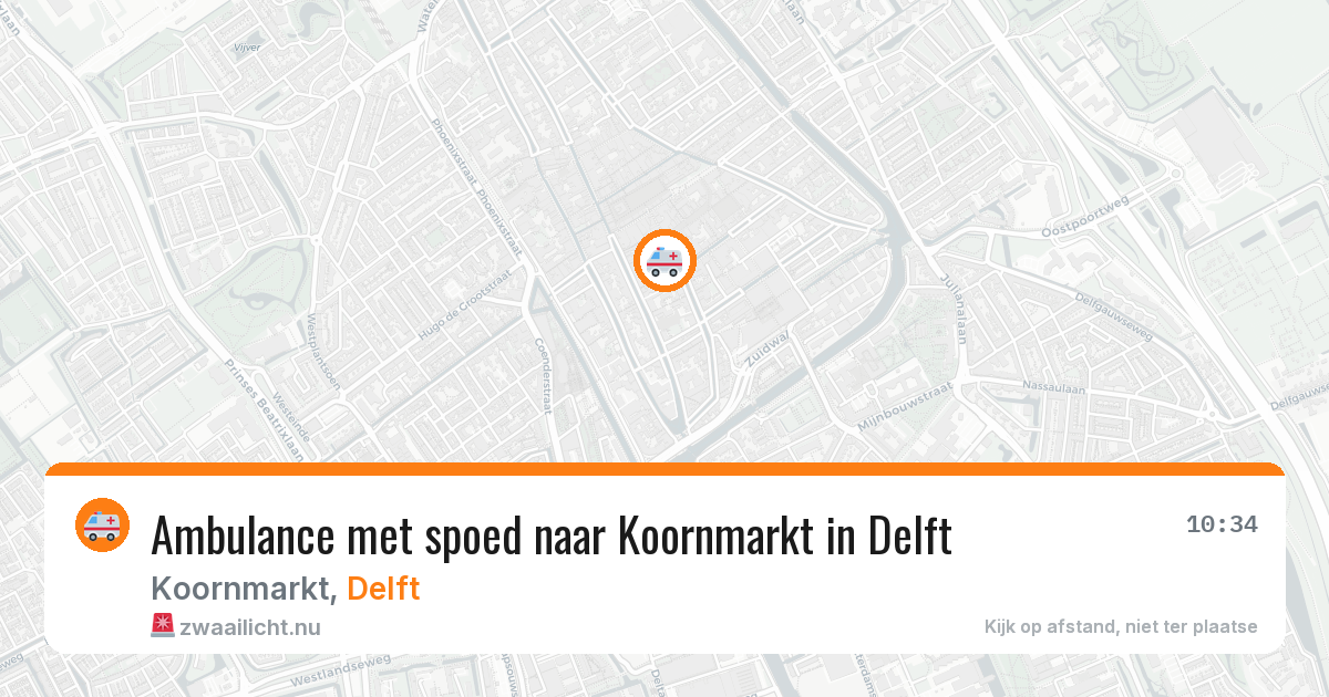 Ambulance met spoed naar Koornmarkt in Delft — 17 mrt 2026