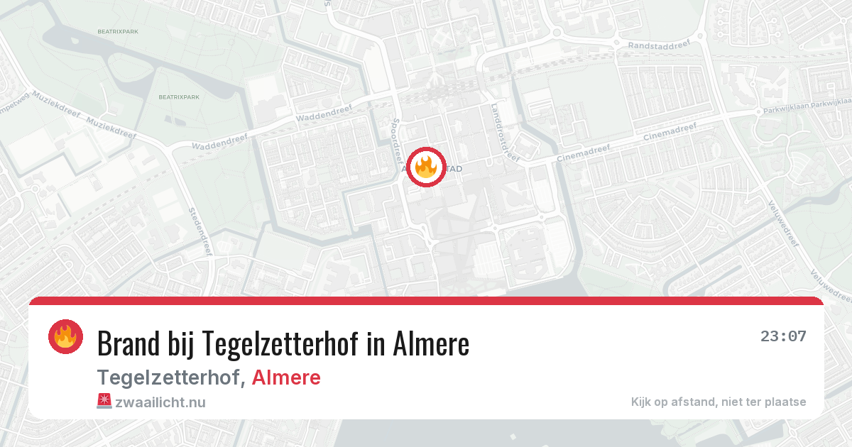 Brand bij Tegelzetterhof in Almere — 17 jul 2026