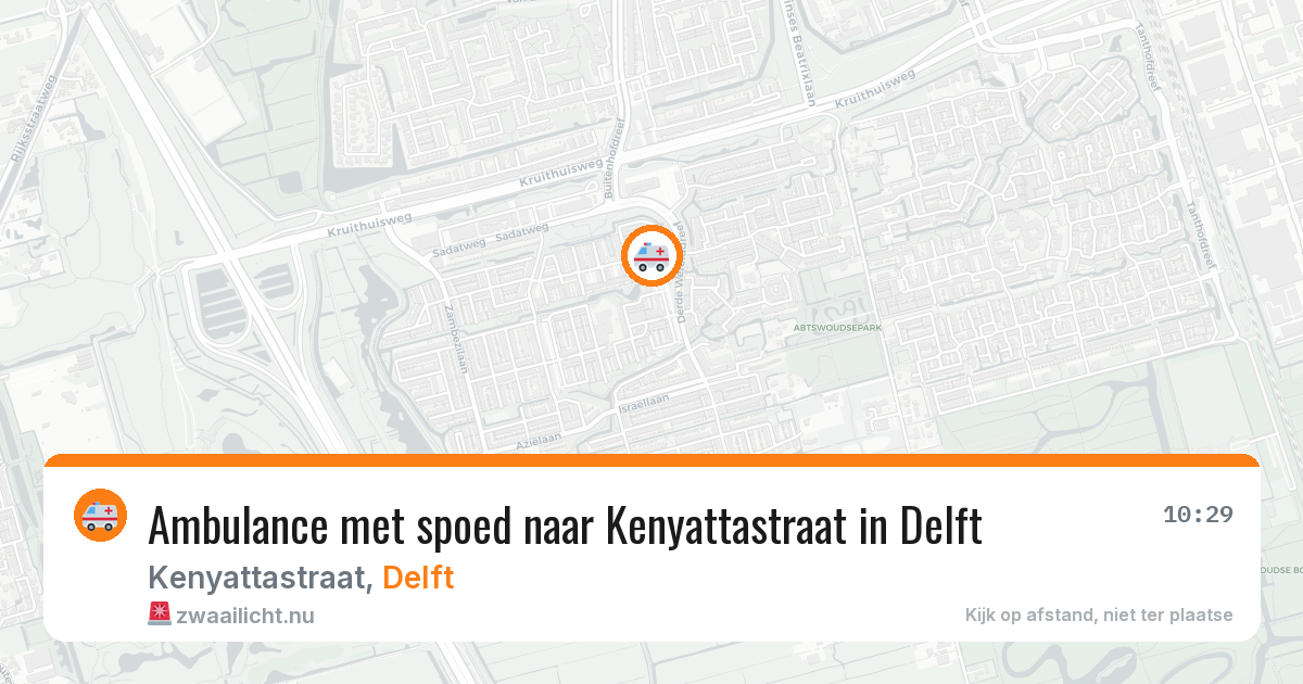 Ambulance met spoed naar Kenyattastraat in Delft — 21 apr 2026