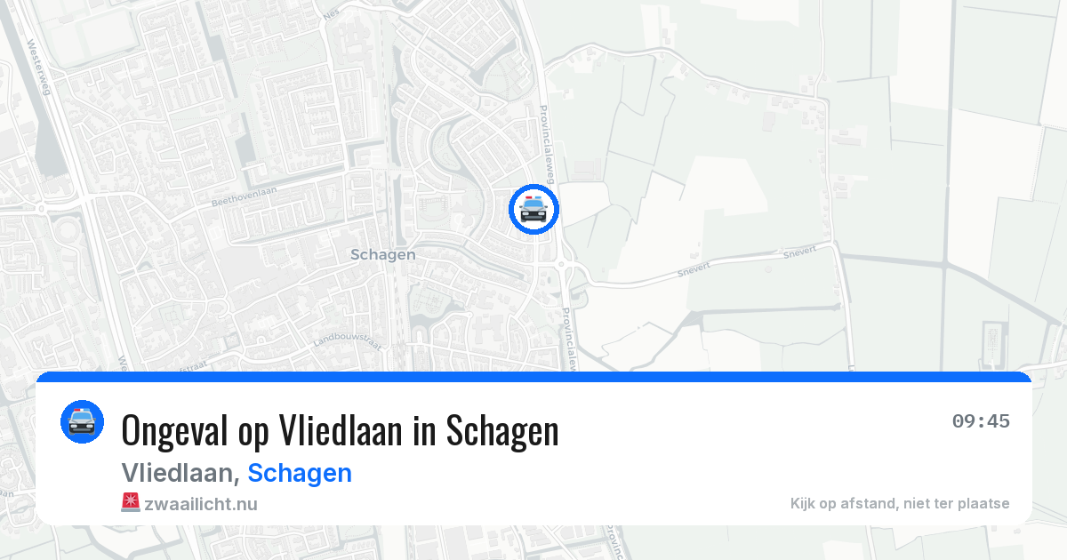 Ongeval op Vliedlaan in Schagen — 18 mrt 2026