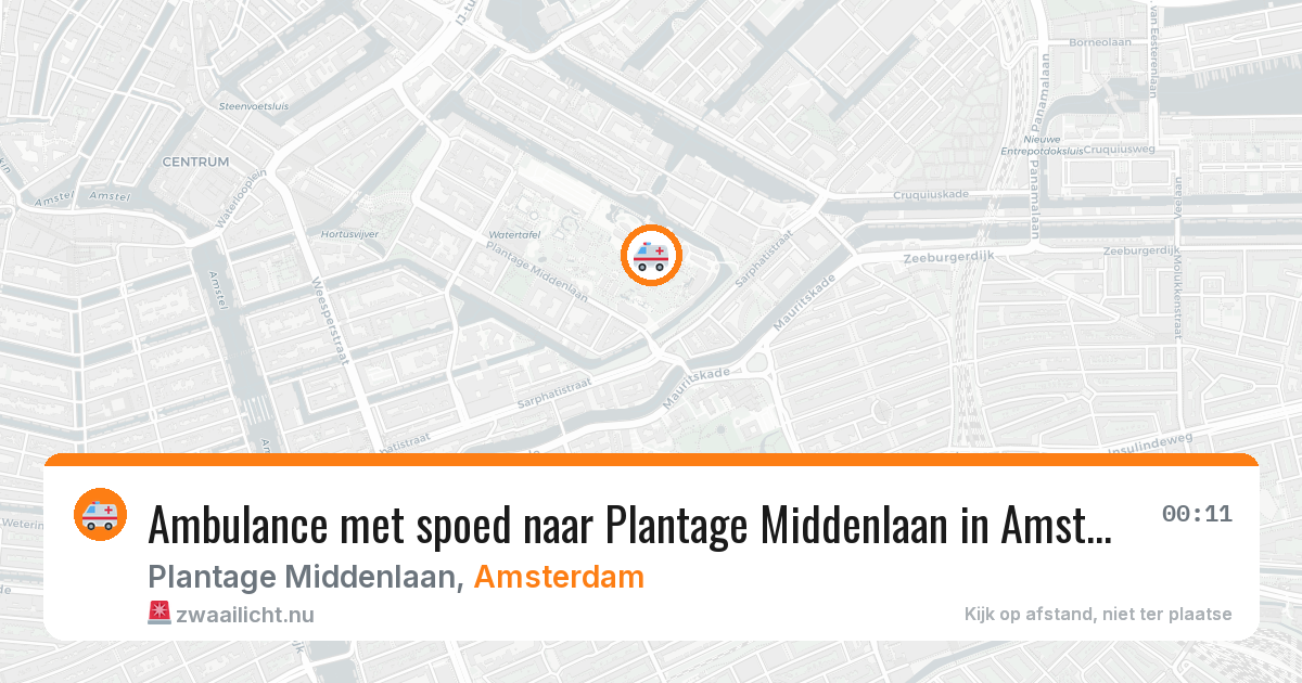 Ambulance met spoed naar Plantage Middenlaan in Amsterdam — 6 jun 2026