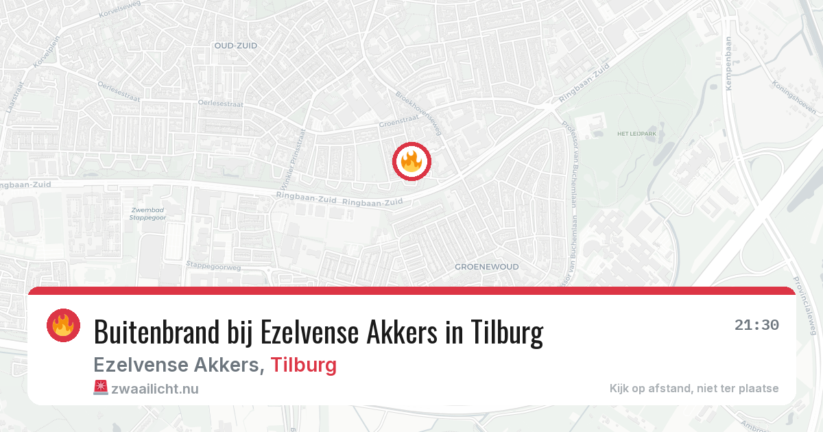 Buitenbrand bij Ezelvense Akkers in Tilburg — 20 mrt 2026