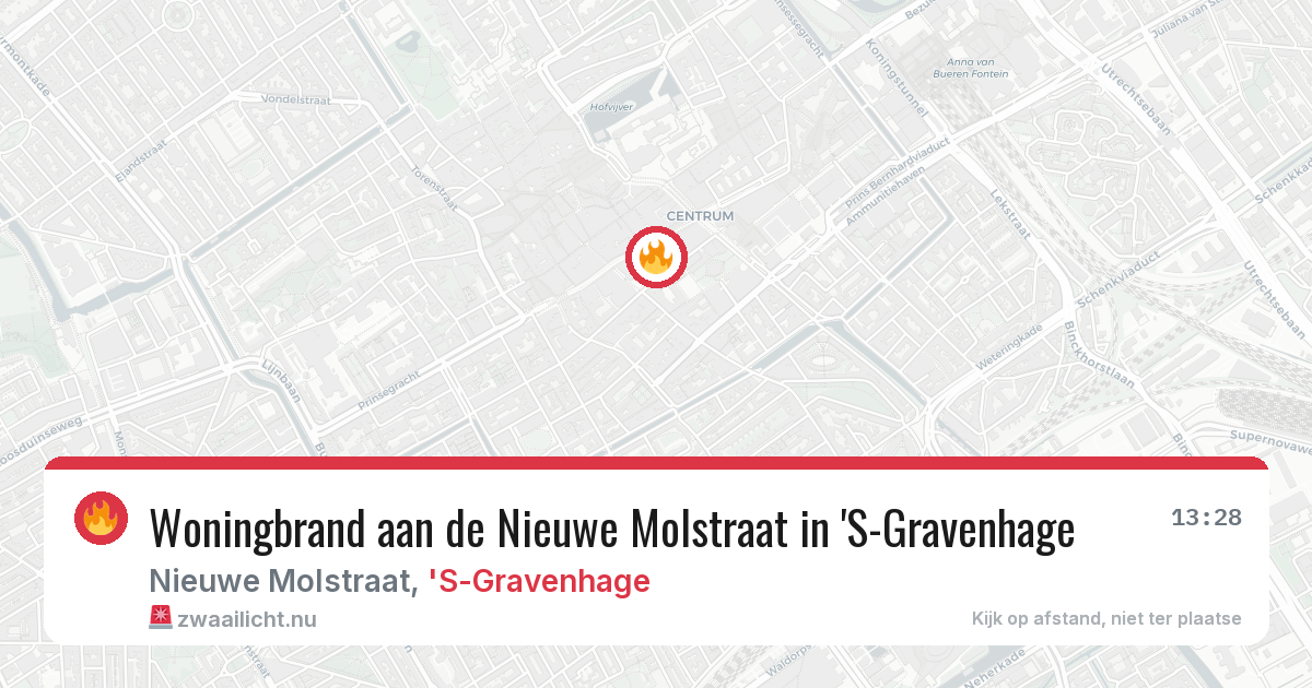Woningbrand aan de Nieuwe Molstraat in 'S-Gravenhage — 4 apr 2026