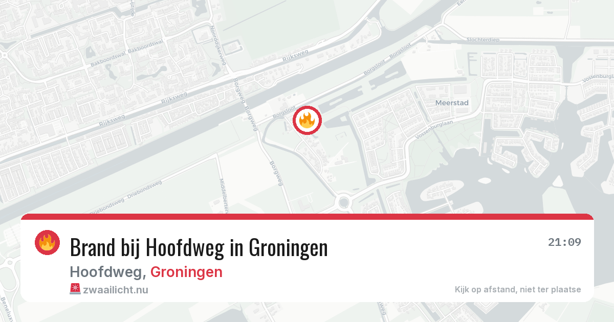 Brand bij Hoofdweg in Groningen — 20 jul 2026