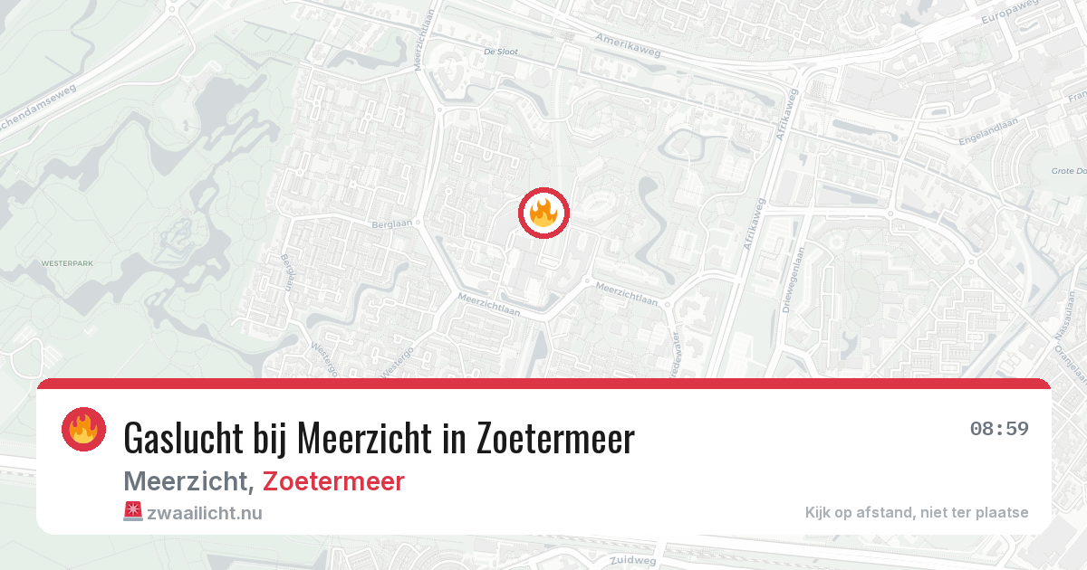 Gaslucht bij Meerzicht in Zoetermeer — 14 jul 2026