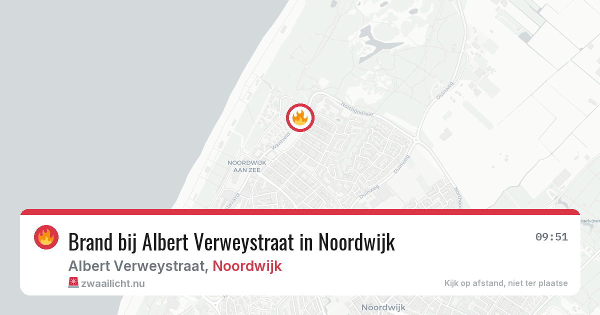 Brand bij Albert Verweystraat in Noordwijk — 20 mrt 2026
