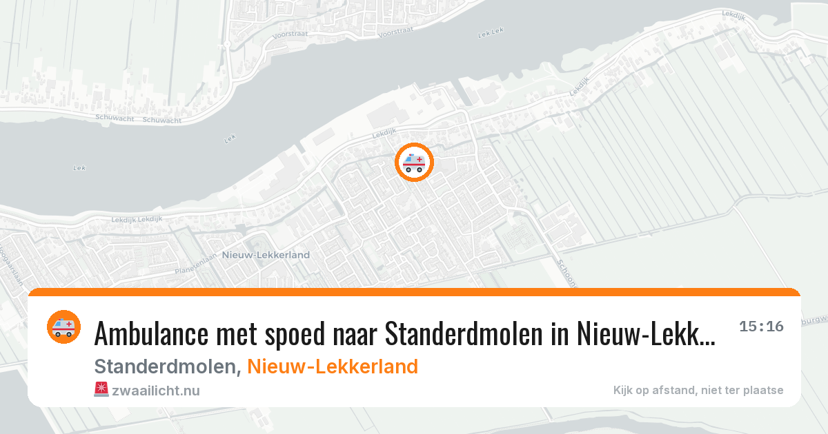Ambulance met spoed naar Standerdmolen in Nieuw-Lekkerland — 14 apr 2026