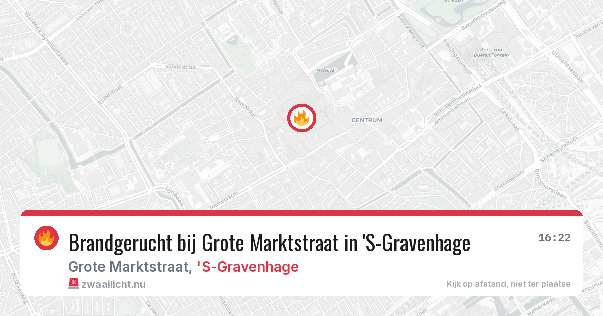 Brandgerucht bij Grote Marktstraat in 'S-Gravenhage — 10 mei 2026