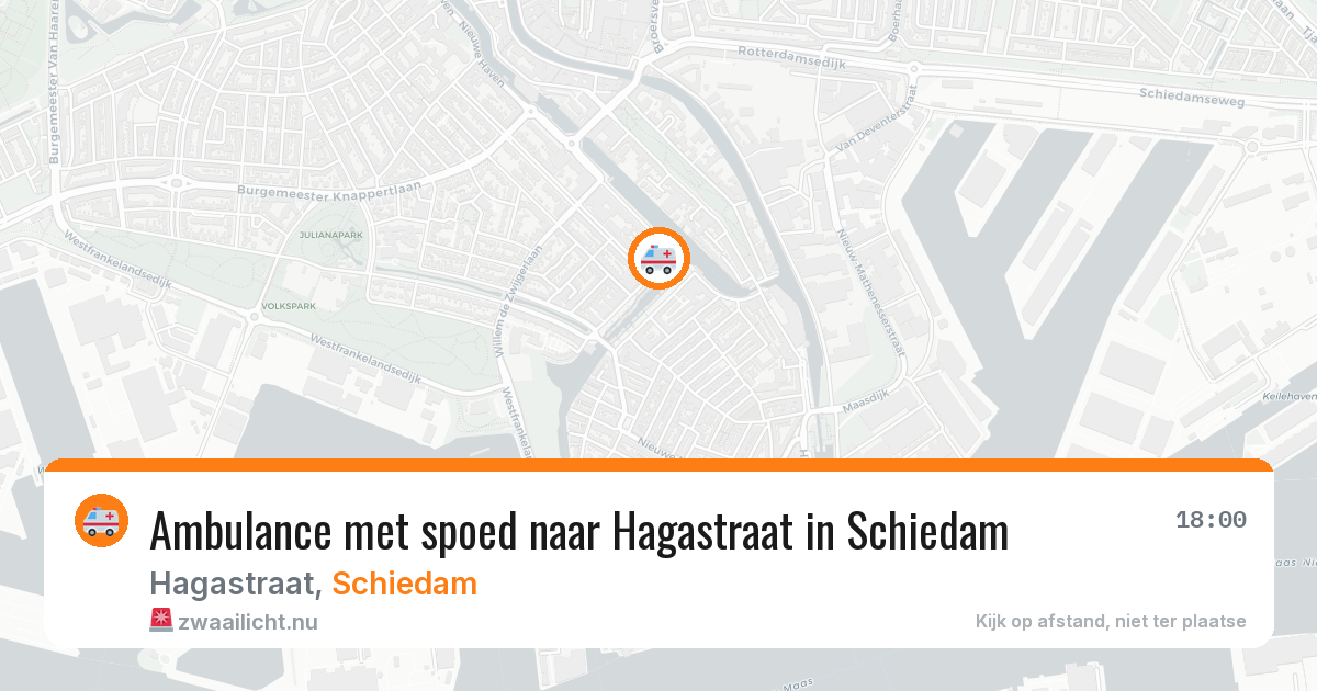 Ambulance met spoed naar Hagastraat in Schiedam — 19 jul 2026