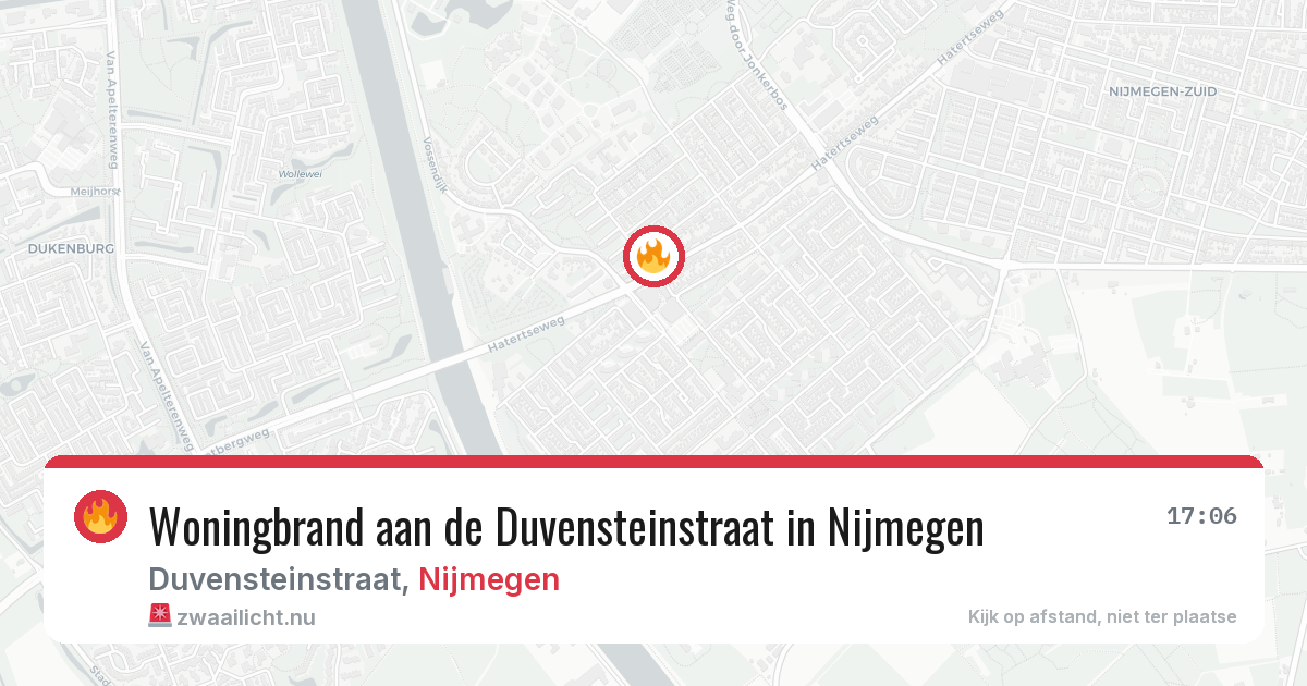 Woningbrand aan de Duvensteinstraat in Nijmegen — 5 jun 2026