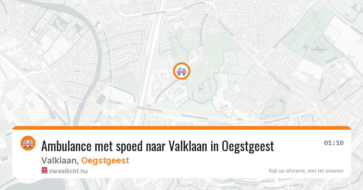 Ambulance met spoed naar Valklaan in Oegstgeest — 12 apr 2026