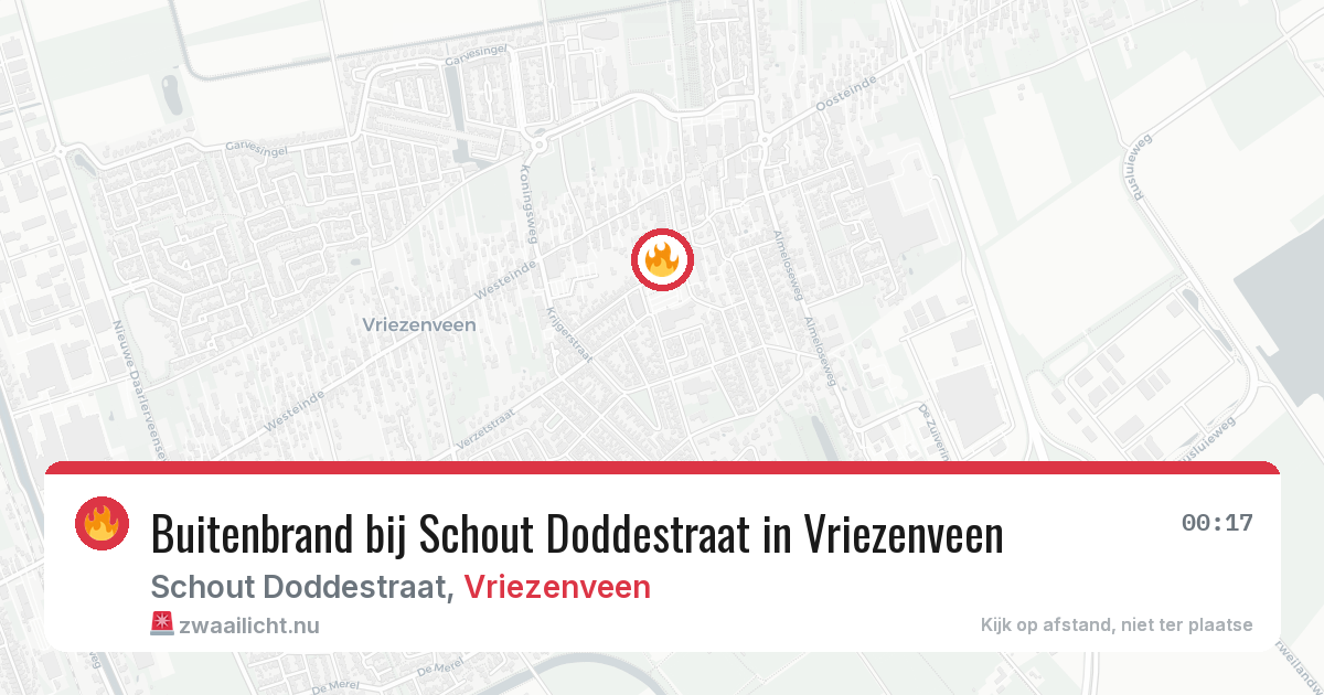 Buitenbrand bij Schout Doddestraat in Vriezenveen — 6 jun 2026