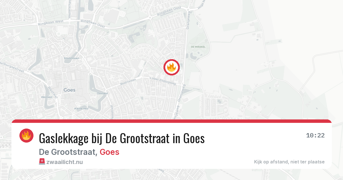 Gaslekkage bij De Grootstraat in Goes — 28 mrt 2026