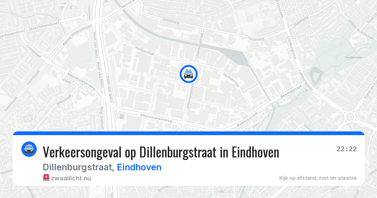 Verkeersongeval op Dillenburgstraat in Eindhoven — 23 jul 2026