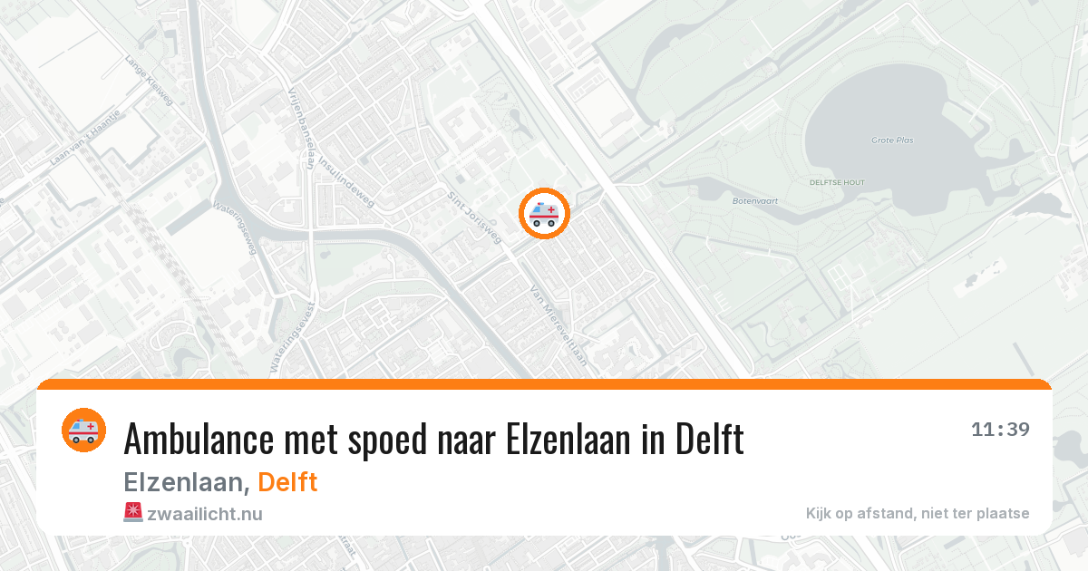 Ambulance met spoed naar Elzenlaan in Delft — 14 jul 2026