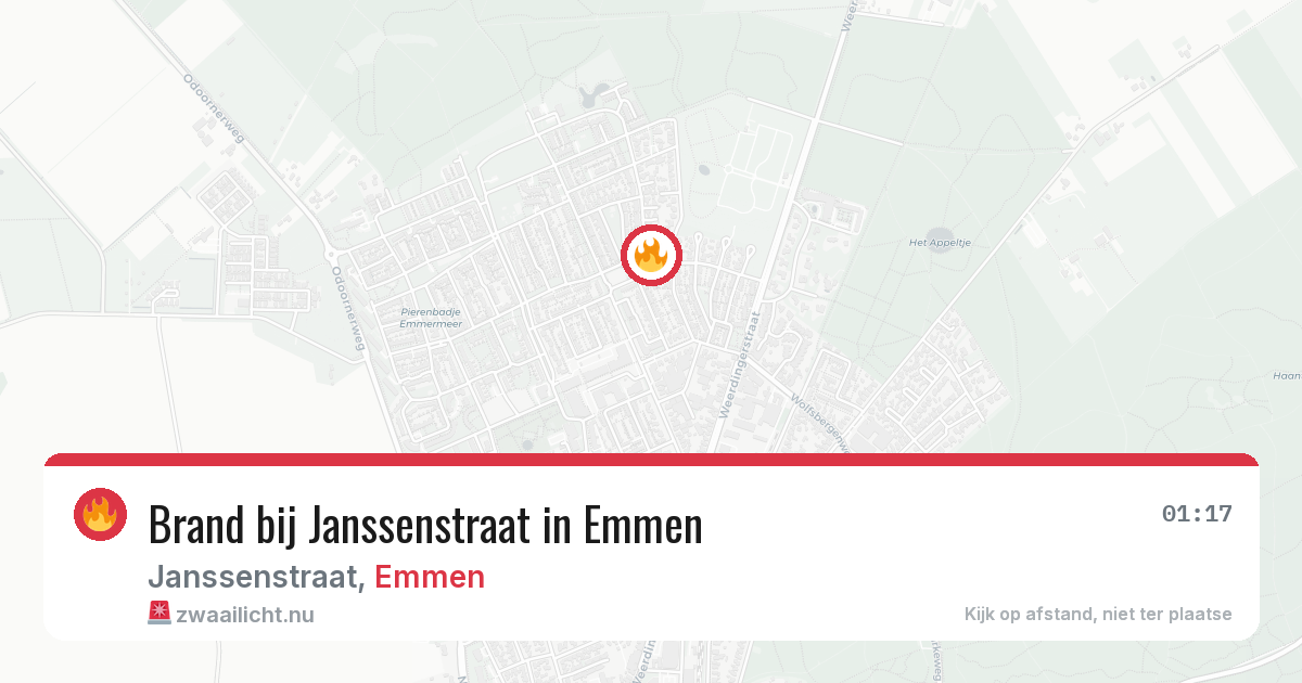 Brand bij Janssenstraat in Emmen — 17 mrt 2026