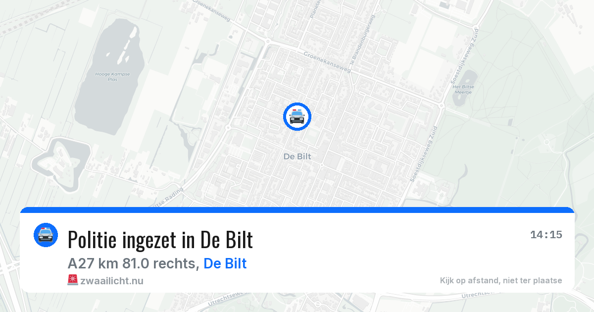 Politie ingezet in De Bilt — 3 apr 2026 | 🚨 Zwaailicht.nu