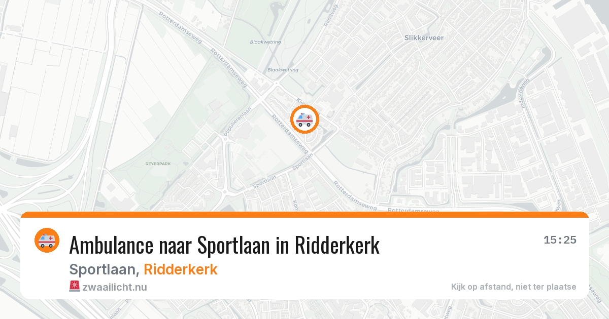 Ambulance naar Sportlaan in Ridderkerk — 6 apr 2026