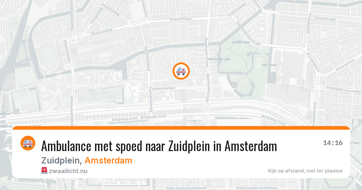 Ambulance met spoed naar Zuidplein in Amsterdam — 16 jul 2026