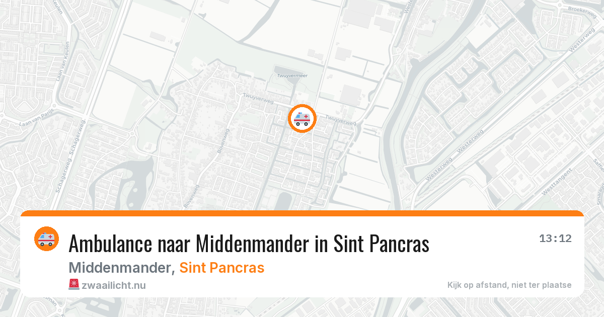 Ambulance naar Middenmander in Sint Pancras — 29 mei 2026