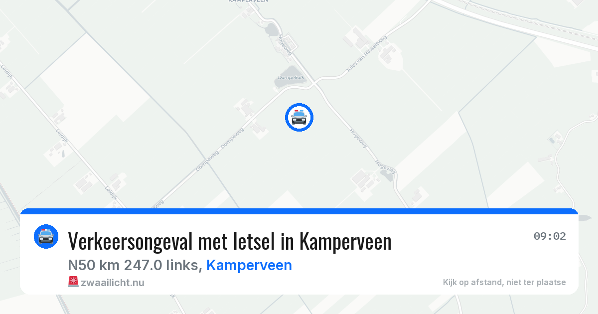 Verkeersongeval met letsel in Kamperveen — 25 mrt 2026