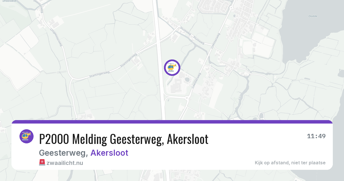 P2000 Melding Geesterweg, Akersloot — 10 feb 2026