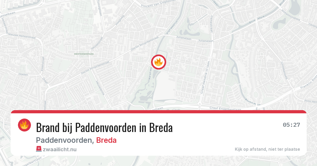 Brand bij Paddenvoorden in Breda — 24 jul 2026