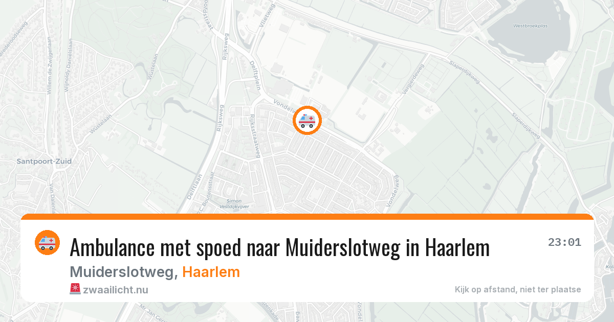 Ambulance met spoed naar Muiderslotweg in Haarlem — 10 jul 2026