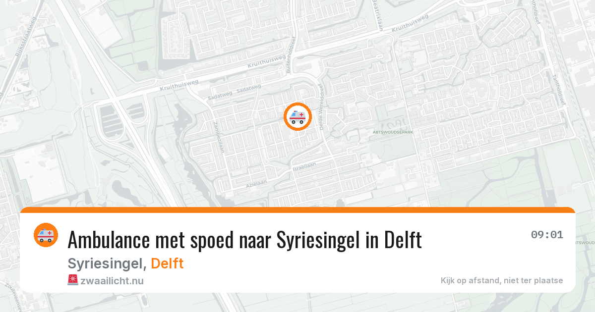Ambulance met spoed naar Syriesingel in Delft — 25 jan 2026